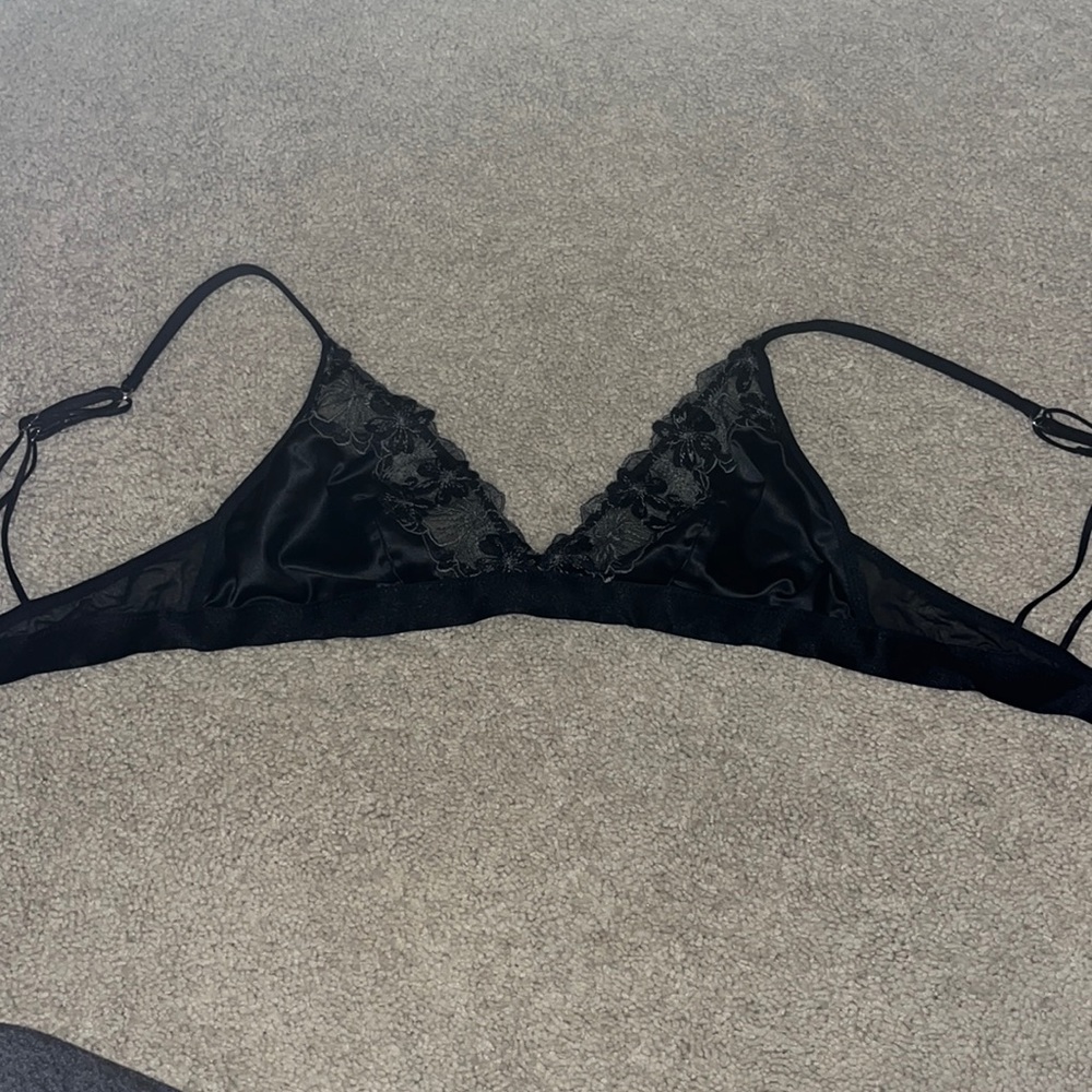 Unlined satin lace bralette by Aerie